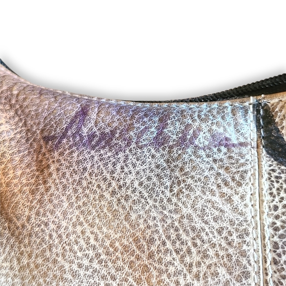 2012 Anuschka Slouch Hobo Purse Bag Leopard Flower Butterfly - Picture 5 of 8